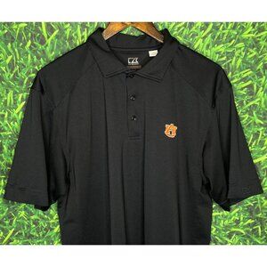 Auburn Tigers AU War Eagle Solid Navy Blue Short Sleeve Polo Shirt Mens Large